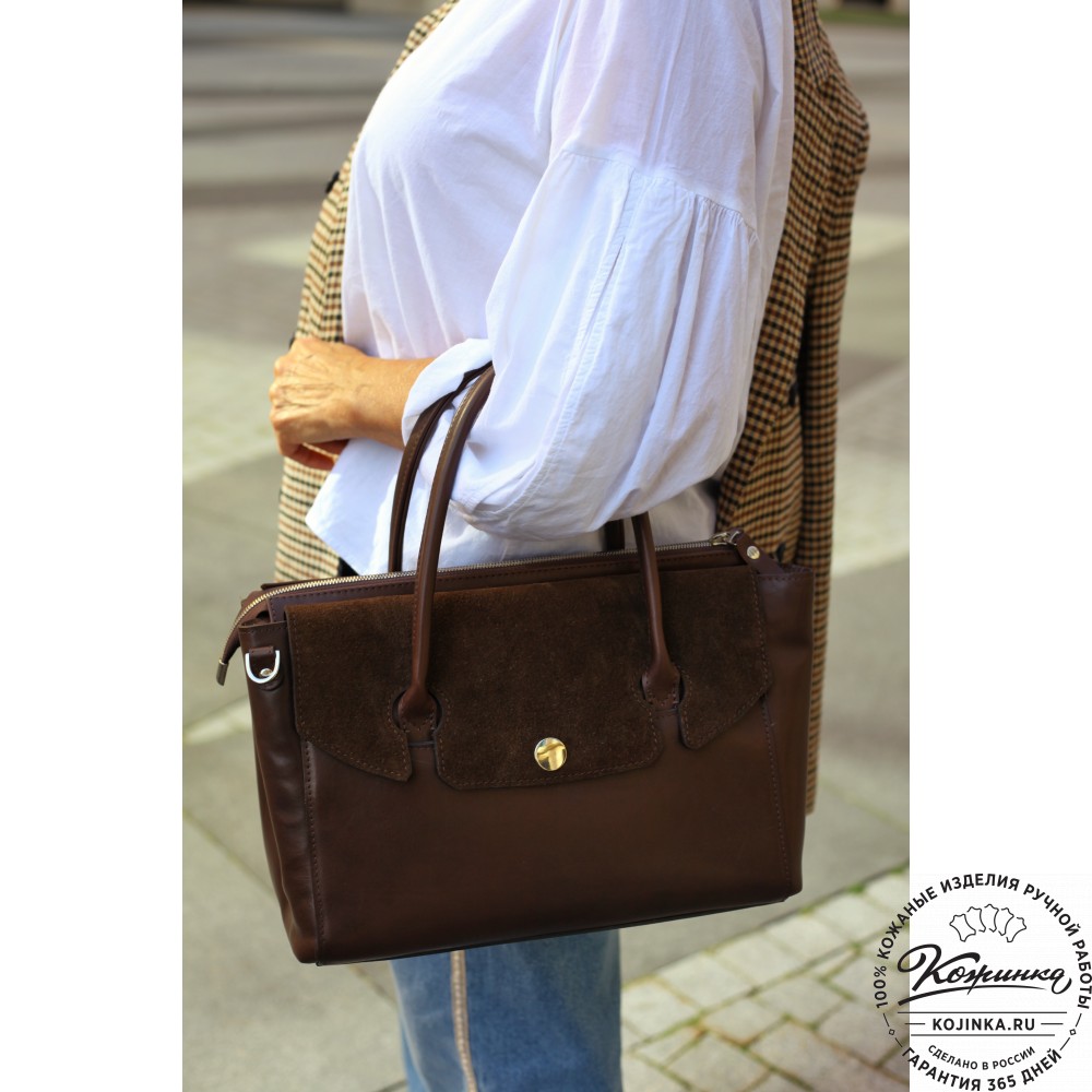 Женская кожаная сумка "Сильвия" (коричневая)